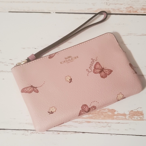 Coach Pink Butterfly Wristlet - Picture 4 of 7
